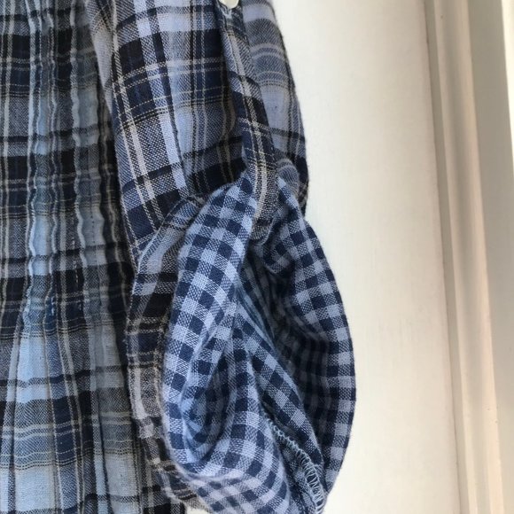 CP Shades Regina Blue Plaid Double-layered Cloth Tunic Dress Top X Small - Picture 4 of 7